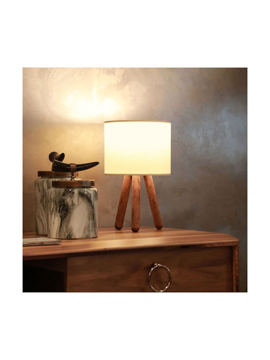 Pakketo PWL-1151 Holz Tischlampe für Fassung E2...