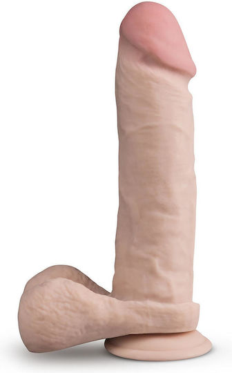 Dr. Skin Plus Thick Posable Realistic Dildo with Scrotum & Suction Cup Vanilla 23cm