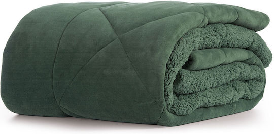 Nef-Nef Homeware Комбинирано одеяло с Пълнеж Hollowfiber Единично 160x220бр Storm 23 Forest Green