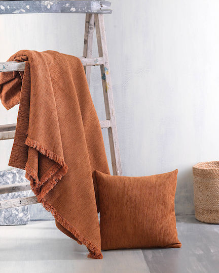 Rythmos Essie Sofa Throw 2 Seater 2 Sides Chenille 180x240cm Terracotta