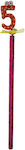 Pencil Total gift numbers fuchsia polka dot with number 5 CM0631