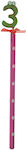 Pencil Total gift numbers fuchsia polka dot with number 3 CM0631