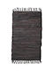 Sidirela Rug Fireplace Rectangular Leather with Fringes Wenge
