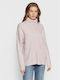 Guess Dawna Women's Long Sleeve Pullover Turtleneck Light Pink