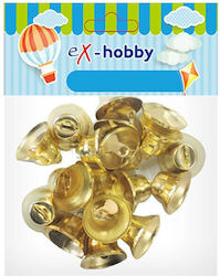 Exas Paper Metallic Decorative Bell for DIY Crafts Gold 18pcs