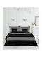 Makis Tselios Home Duvet Cover Set Cotton Satin Queen with 2 Pillowcases 220x240 Greek Era Black