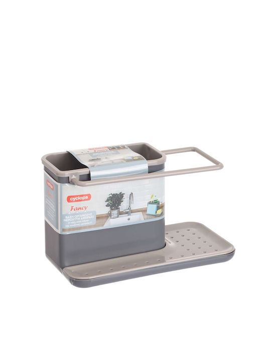 Cyclops Kitchen Sink Organizer Made of Gray Plastic 12x12x11.5cm