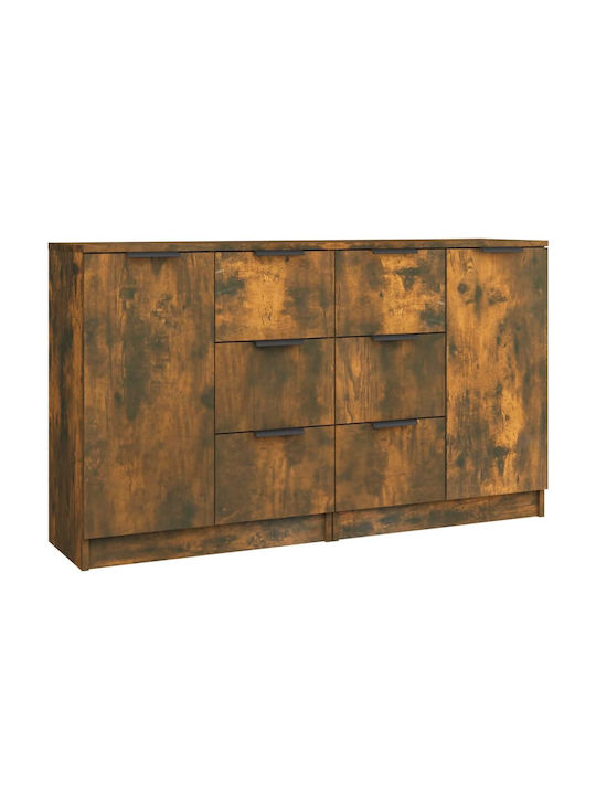 Sideboard Wooden with Drawers Καπνιστή Δρυς 60x...