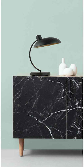 Viokef Themis Metall Tischlampe für Fassung E27 mit Schwarz Schirm und Basis