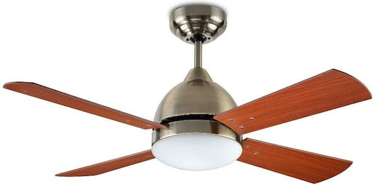 Forlight Borneo Ventilator De Tavan 106cm Cu Lentile De Mărire Maro / Argintiu