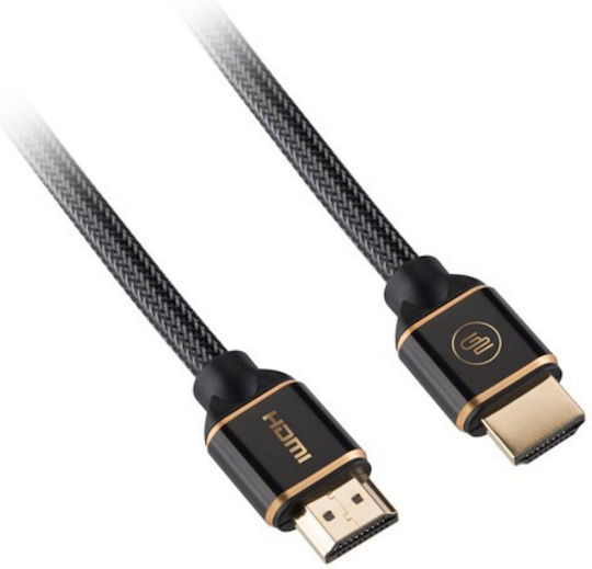 GoGEN HDMI 2.0 Premium High Speed 4K 60Hz HDR Braided Cable HDMI Male - HDMI Male Length 3m Black