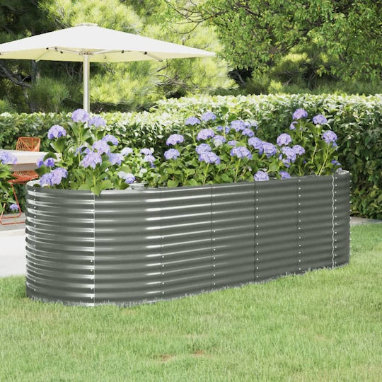 vidaXL Planter Box Metallic Gray 249x100x68cm.
