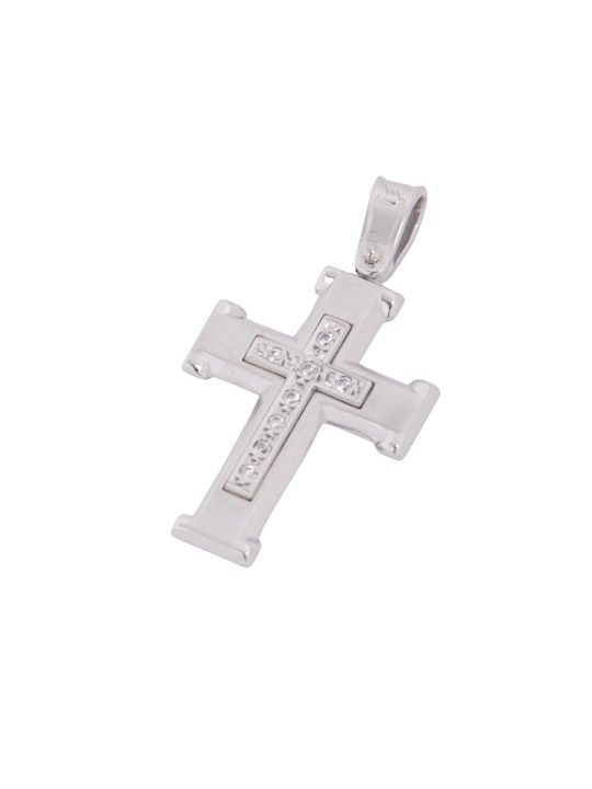 Herren Weißgold Kreuz 14K