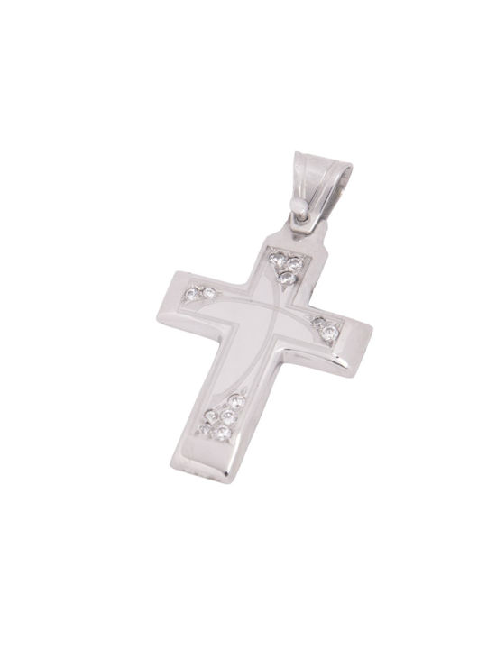 Men's White Gold Cross 9K