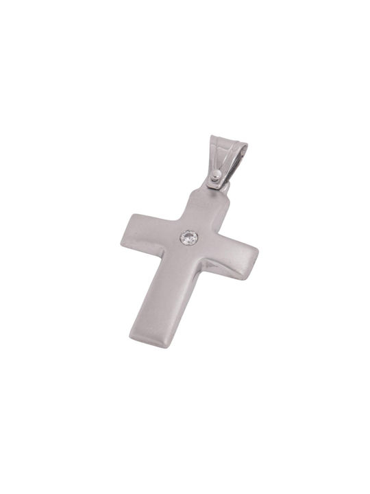 Men's White Gold Cross 9K