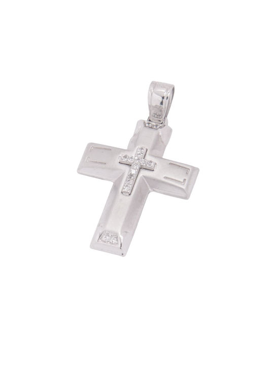 Men's White Gold Cross 9K