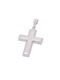 Men's White Gold Cross 14K