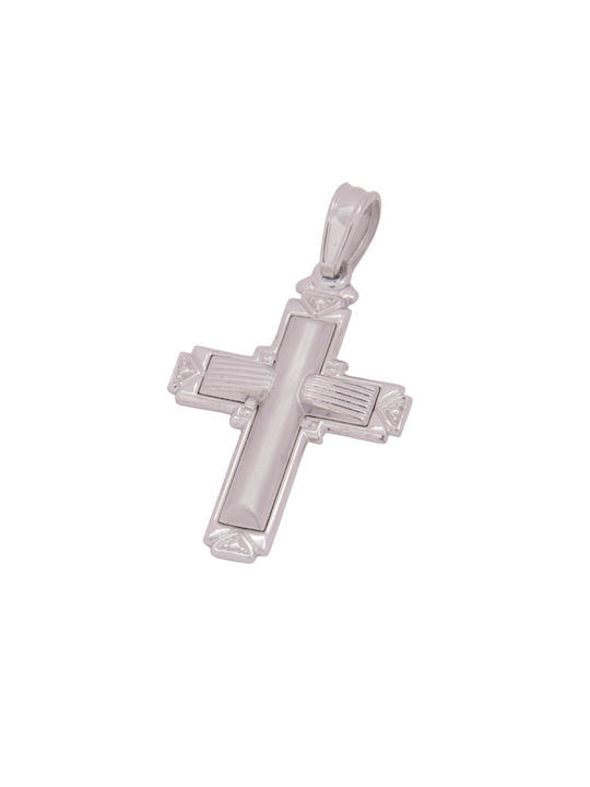 Herren Weißgold Kreuz 14K