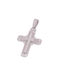 Men's White Gold Cross 14K