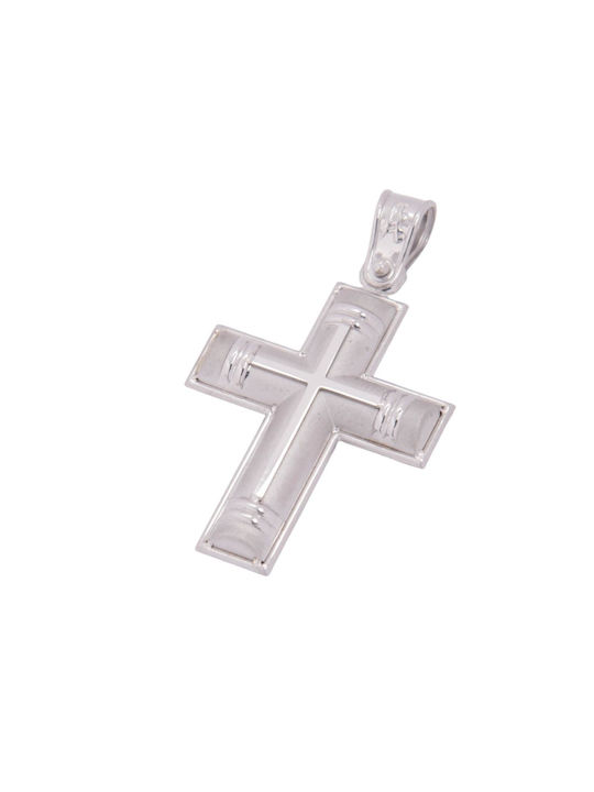 Herren Weißgold Kreuz 14K