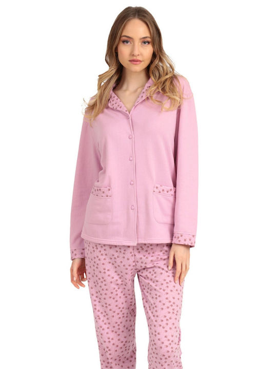 Lydia Creations Winter Women's Pyjama Set Pink