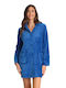 Lydia Creations Winter Women's Fleece Robe Blue