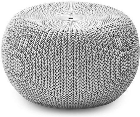 Σκαμπό Rattan Knit Γκρι 57x57x31.4cm Σκαμπό Rattan Knit Γκρι 57x57x31.4cm