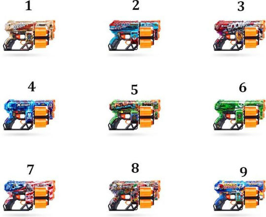 Zuru X-Shot Skins Dread Toy Guns Foam Dart Guns (Various Designs) 1pc