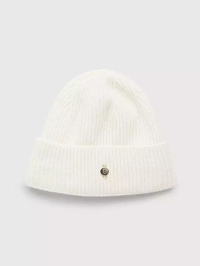 Beanie Γυναικείος Σκούφος με Rib Πλέξη σε Λευκό χρώμα