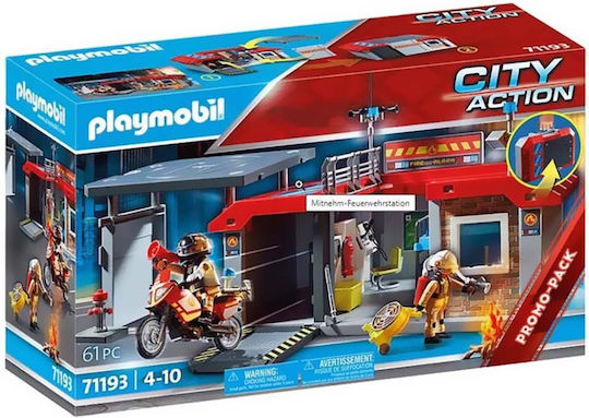 Playmobil Carry Case City Action Take Along Fire Station for 4-10 years old