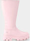 Leather Kids Boots with Zipper Pink