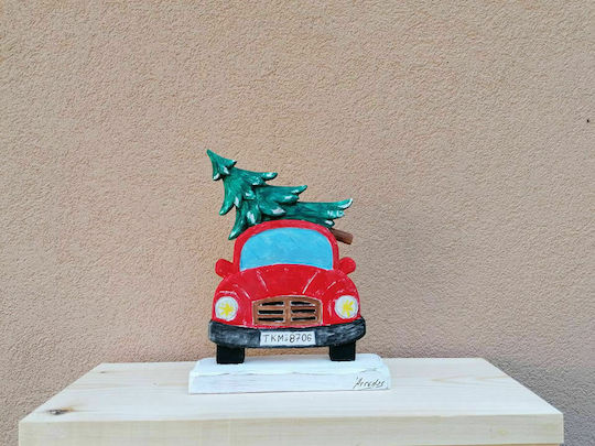 Noel Weihnachtliche Figur Auto Rot Höhe 22cm