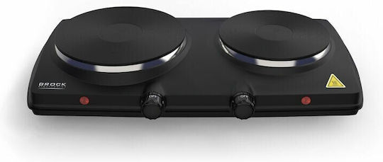 Brock EP 2000 BK Countertop Burner Emaille Double Schwarz