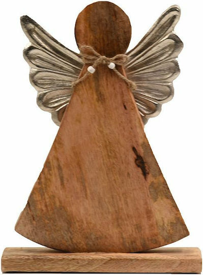 InTheBox Weihnachtliche Holz Figur Cherub Silber 28x28x6.5cm Angi