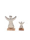 InTheBox Weihnachtliche Holz Figur Cherub Silber Höhe 13cm 6Stück Holly
