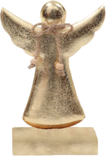 InTheBox Weihnachtliche Holz Figur Cherub Gold Höhe 17.5cm 4Stück Mistle