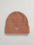 Gant Ribbed Beanie Cap Sandybrown