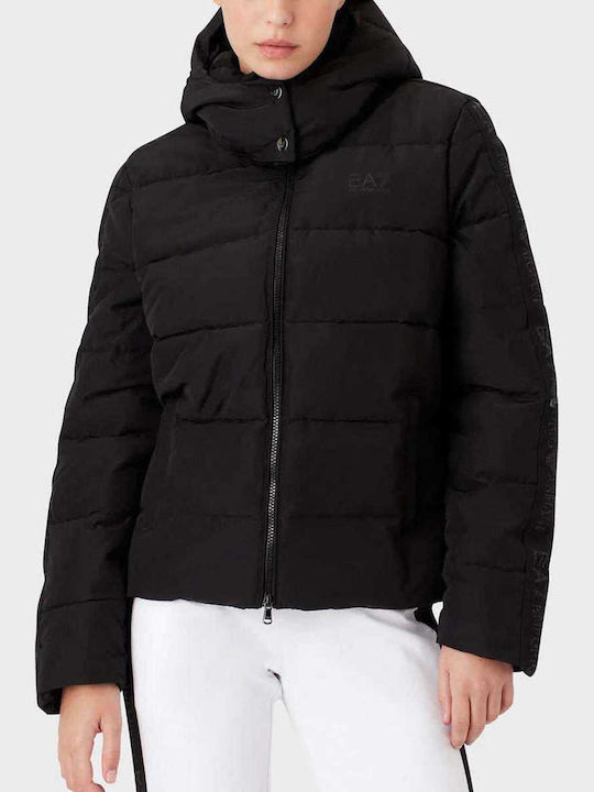Scurtă Jachetă de femei Puffer pentru iarnă Negru