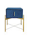 Passion Bedside Table with Fabric Cover Blue 51x40x65cm