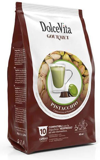Dolcevita Al Pistacchio Capsule Compatible with Nespresso Machines 10pcs
