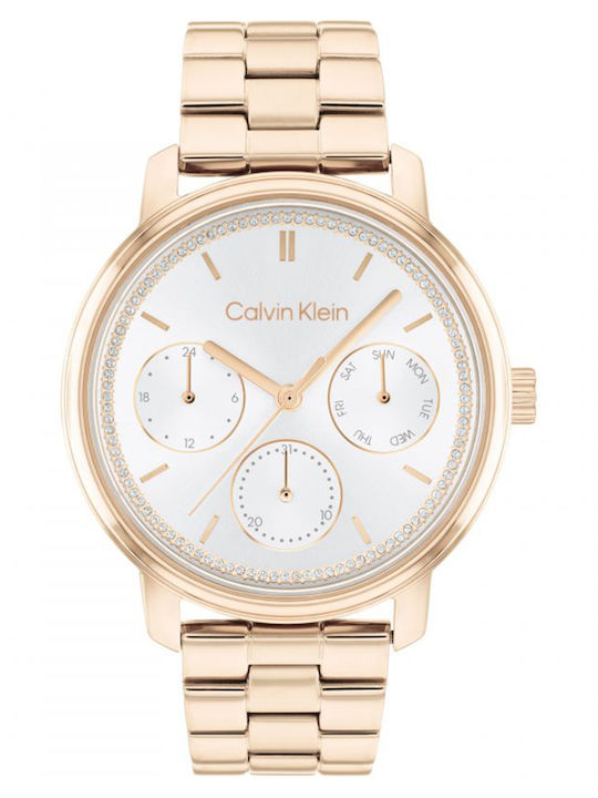 Calvin Klein Women's Watch 36mm Battery with Pink Gold Stainless Steel Bracelet