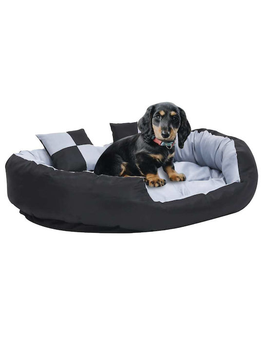 vidaXL Καναπές Κρεβάτι Σκύλου Αναστρέψιμος Γκρι/Μαύρο 110x80cm