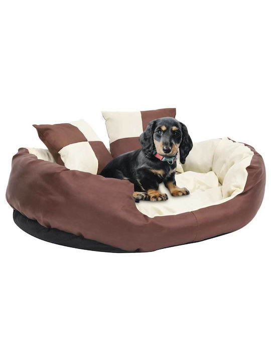 vidaXL Καναπές Κρεβάτι Σκύλου Αναστρέψιμος σε Καφέ χρώμα 85x70cm