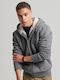 Superdry Essential Borg Lined Men's Sweatshirt Jacket with Hood and Pockets Gray