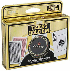 Cartamundi Texas Hold'Em Σετ Τράπουλα 2τμχ Πλαστικοποιημένη Μαύρη/Κόκκινη