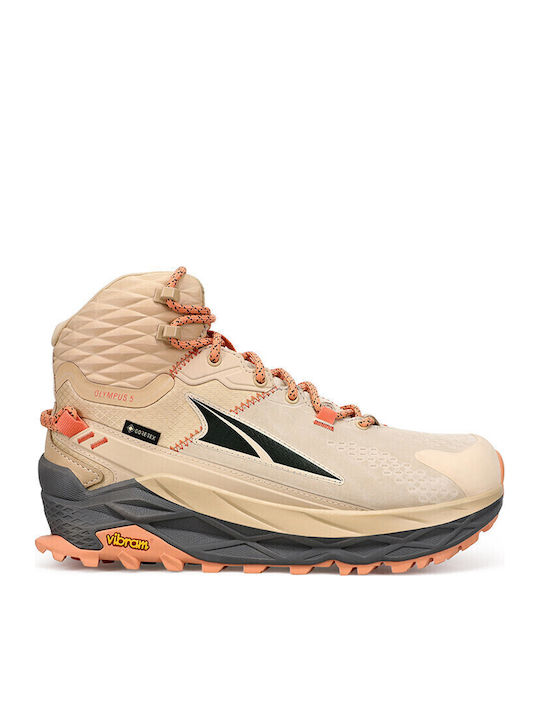 Altra Olympus 5 Women's Hiking Waterproof Boots With Gore-Tex Membrane Beige