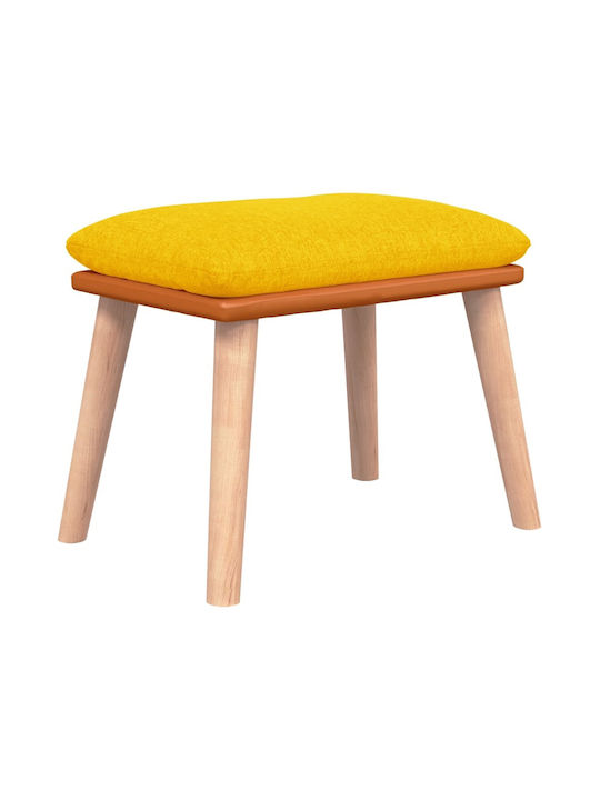 Stool Footstool Upholstered with Fabric Mustard 45x29.5x39cm