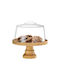 Wooden Cake Stand 30cm with Stand 12cm in Birch with Eco-Friendly Oil without Lid GARIBALDI UWS01-2812