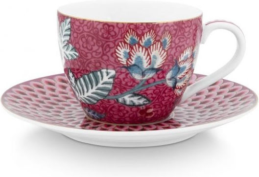 PiP Studio Flower Festival Φλιτζάνι Espresso από Πορσελάνη Dark Pink 120ml