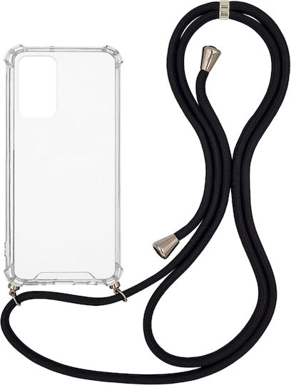 Sonique Armor Back Cover Silicone with Strap Transparent / Black (Redmi Note 10 Pro)